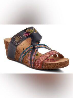NWOB! L’Artiste SWAN Sandal by SPRING STEP, “Navy Multi”, 40 (9)